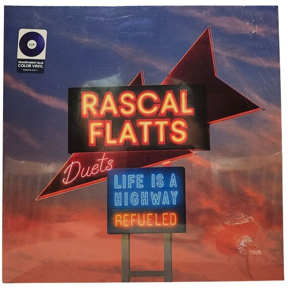 Rascal Flatts Duets Life Is A Highway Refueled Transparent Blue Color Vinyl LP - Picture 2 of 5